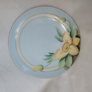 Meito China Japan Hand Painted Plate Flowers 6 1/2"